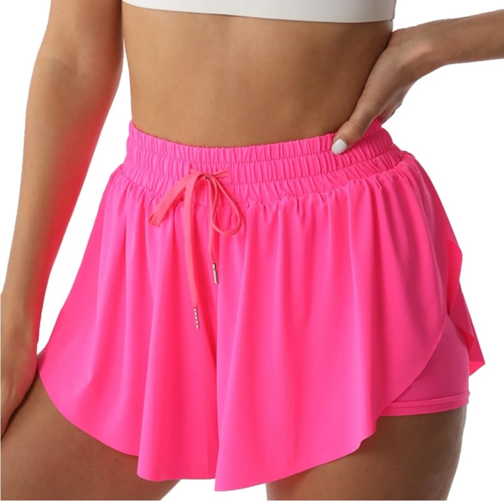 Hot pink flowy shorts from Amazon